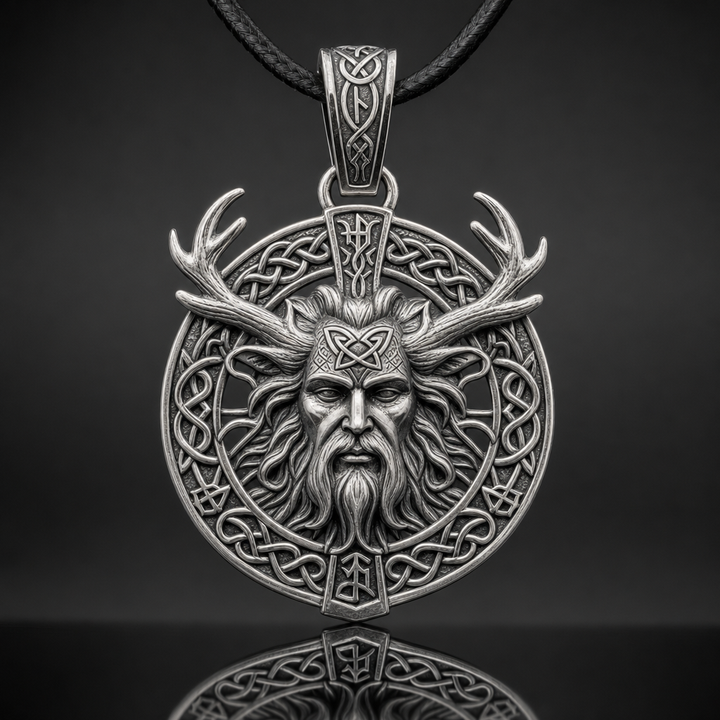 Celtic Cernunnos Horned God Pendant Necklace for Men