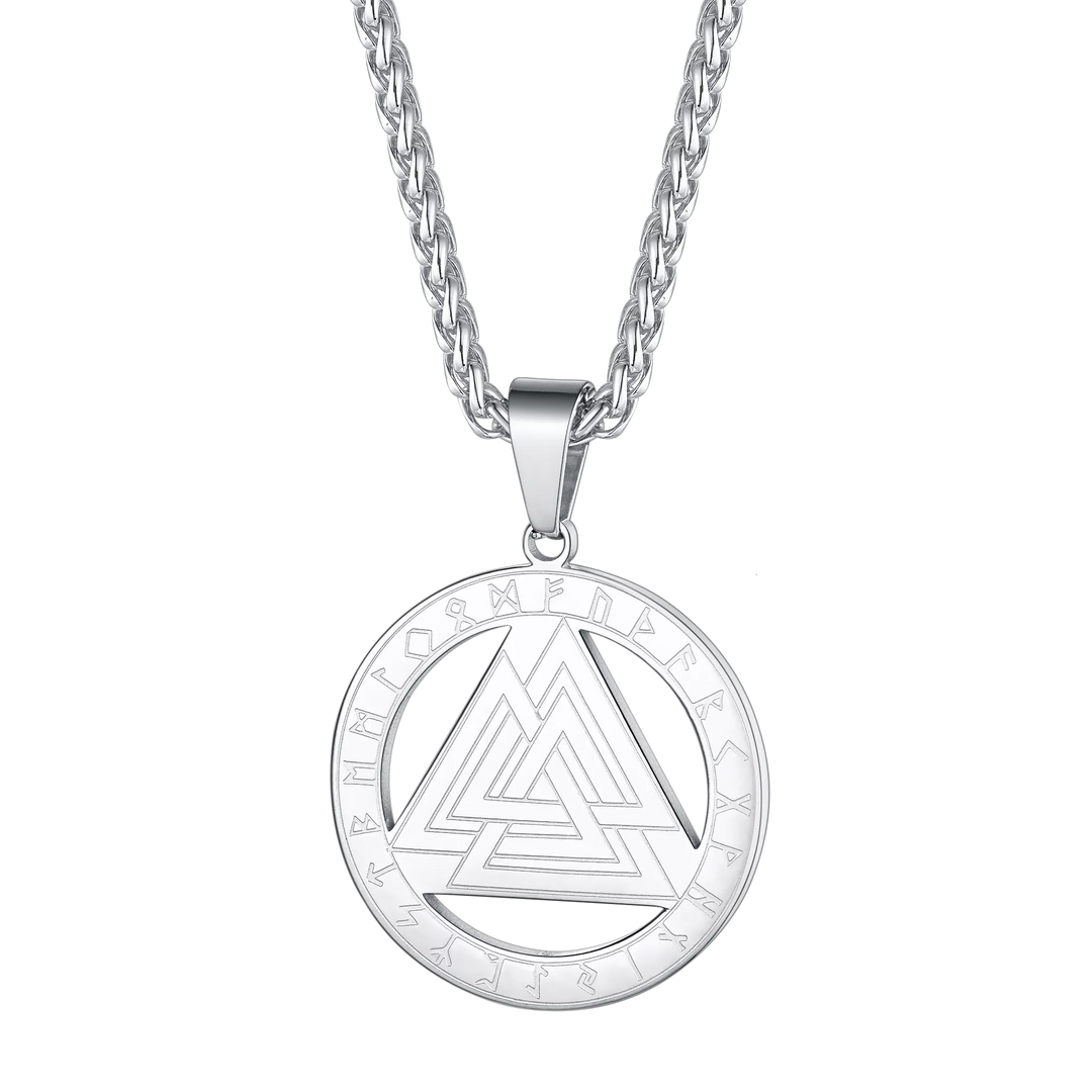 FaithHeart Viking Rune Valknut Necklace for Men