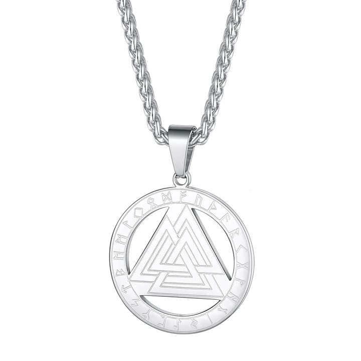 FaithHeart Viking Rune Valknut Necklace for Men