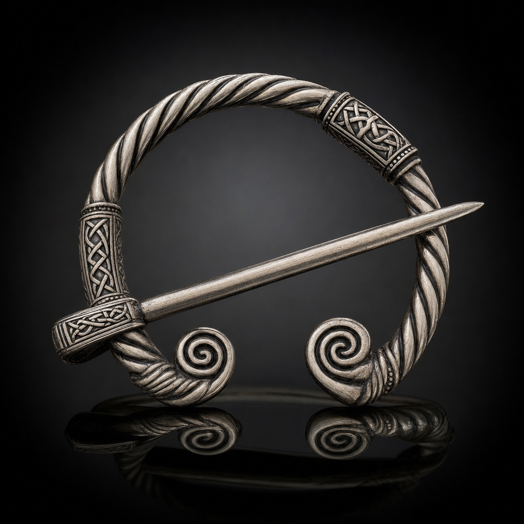 Viking Twisted-Wire Penannular Brooch for Men