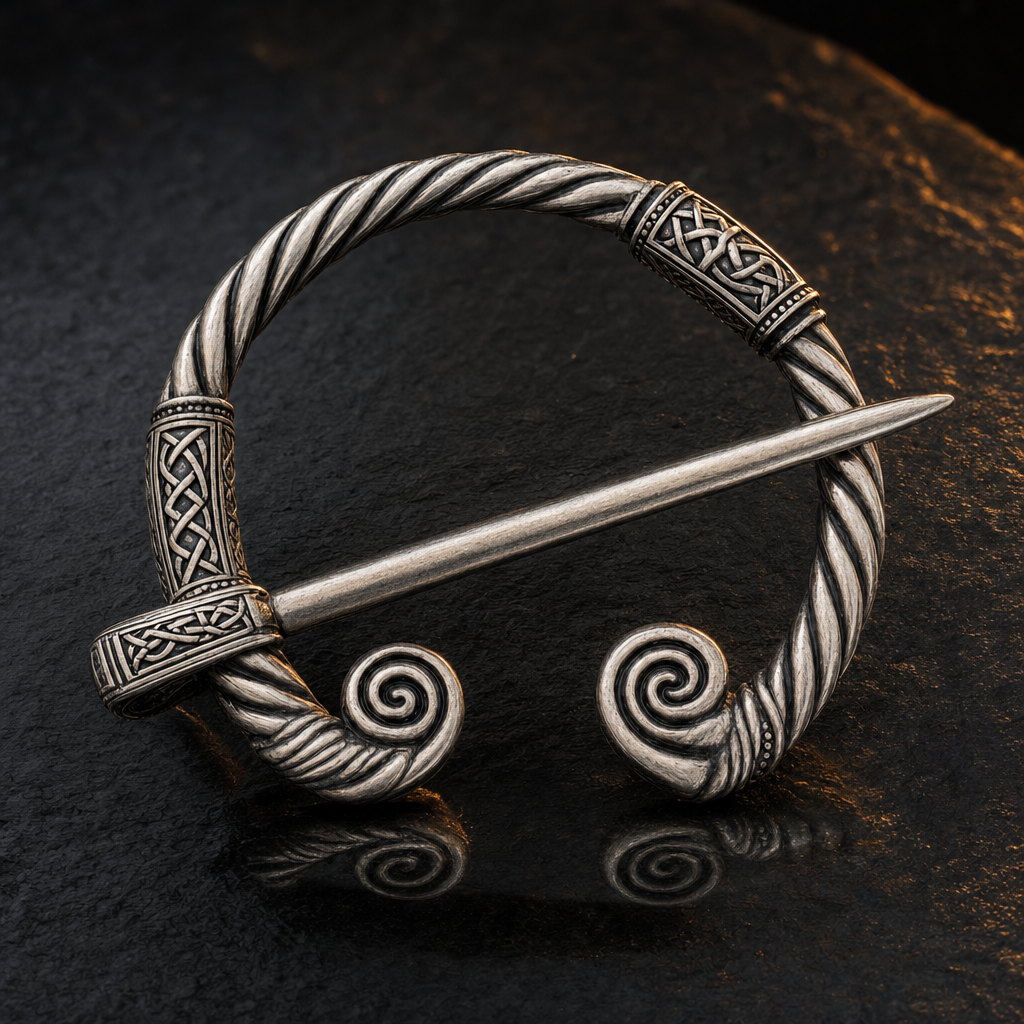 Viking Twisted-Wire Penannular Brooch for Men — feature