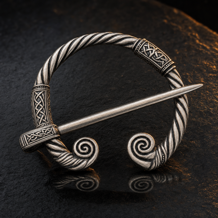 Viking Twisted-Wire Penannular Brooch for Men — feature