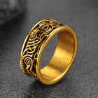 Norse Viking Celtic Wolf Ring Band For Men 6