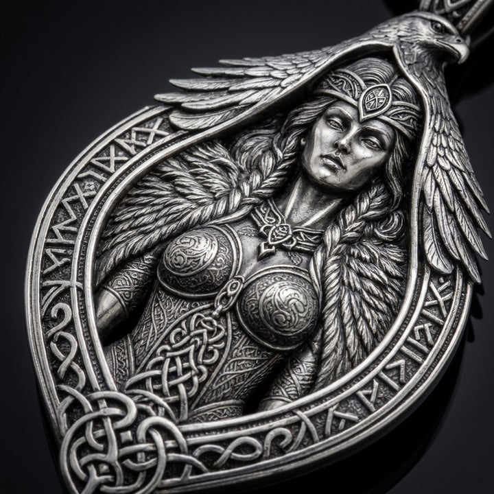 Norse Goddess Freya Pendant Necklace — detail