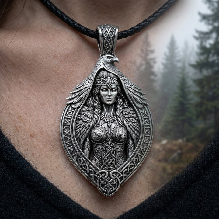 Norse Goddess Freya Pendant Necklace — worn