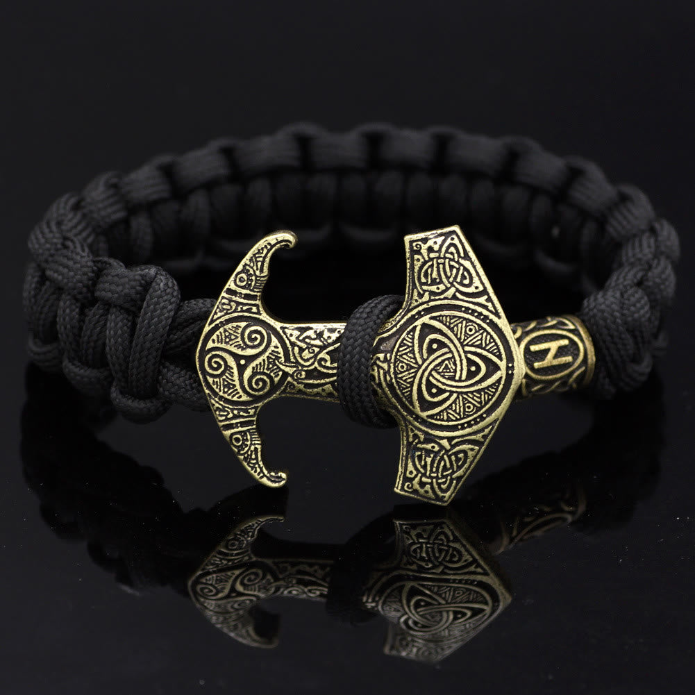 Odin Rune Bead Thor Hammer Mjolnir Bracelet