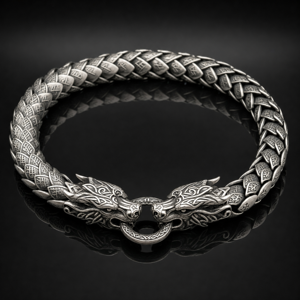 Viking Nidhögg Dragon-Scale Link Chain for Men
