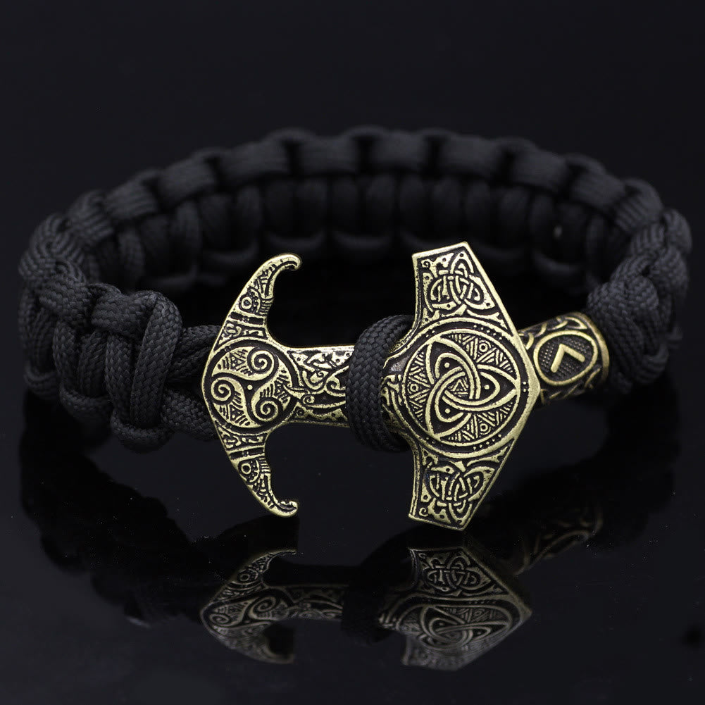 Odin Rune Bead Thor Hammer Mjolnir Bracelet