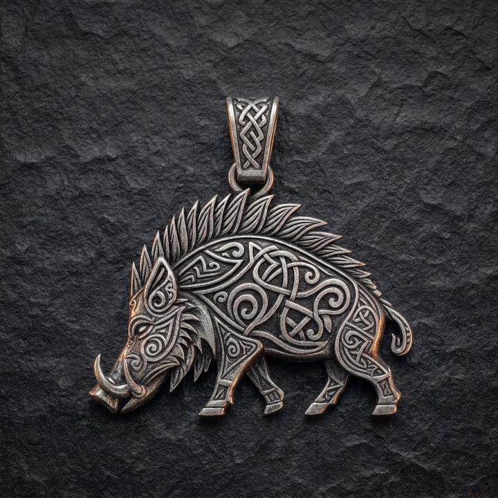 Viking Boar Gullinbursti Pendant Necklace — feature