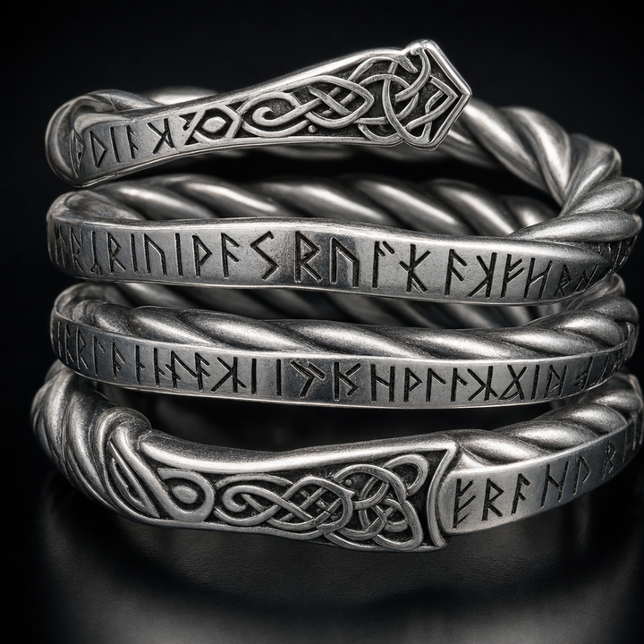 Viking Draupnir Coil Ring for Men (Ring of Odin) — detail