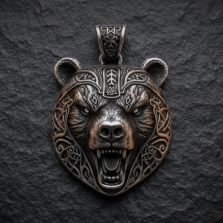 Berserker Bear Warrior Pendant Necklace — feature