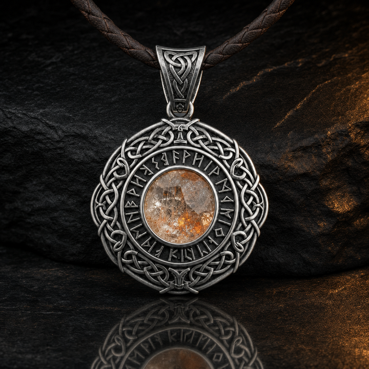 Viking Sunstone (Solarsteinn) Navigation Pendant for Men — feature
