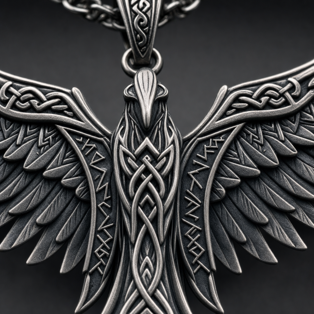Valkyrie Wings Pendant Necklace — detail