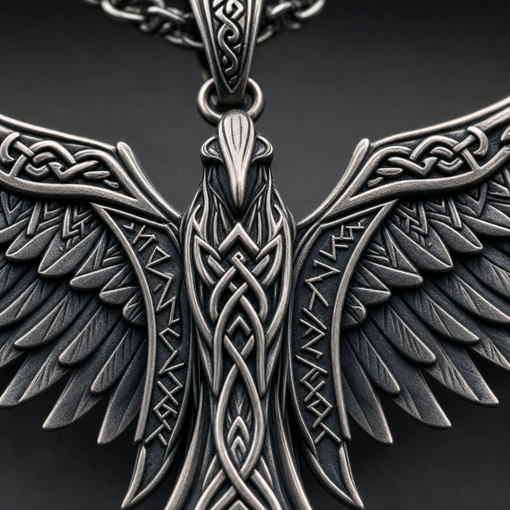 Valkyrie Wings Pendant Necklace — detail