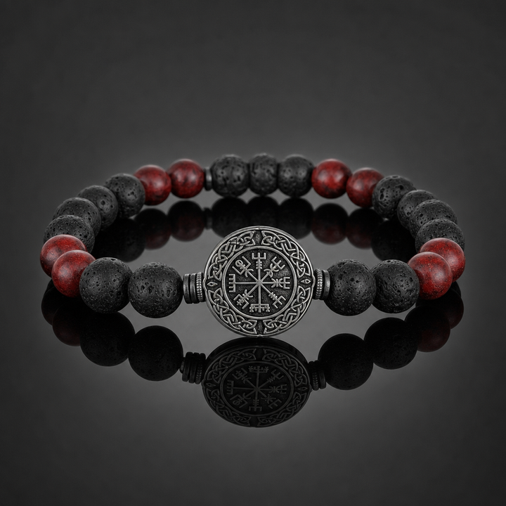 Tiger's Eye Vegvisir Bead Bracelet for Men