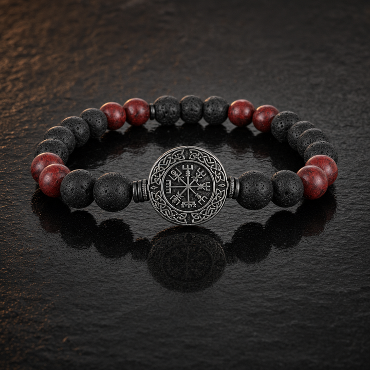 Tiger's Eye Vegvisir Bead Bracelet for Men — feature