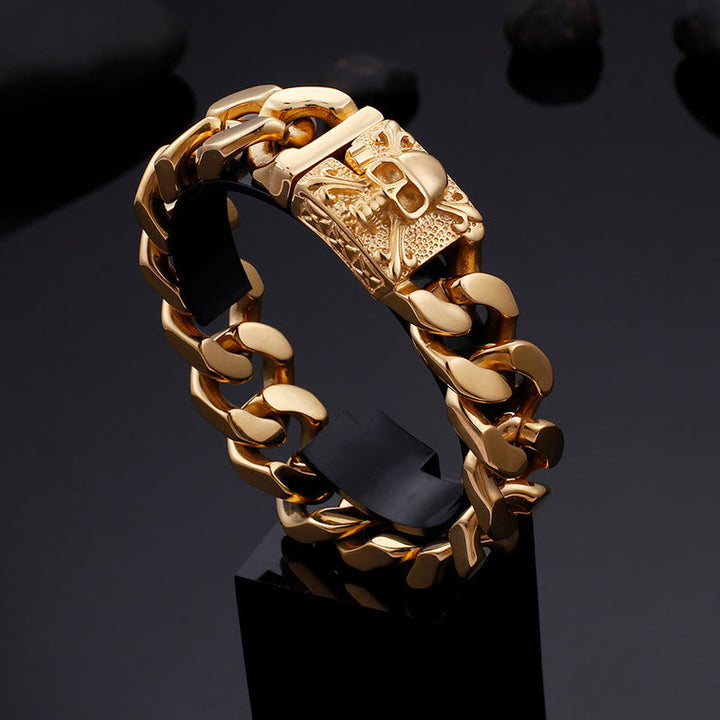 Skull Clasp Cuban Bracelet