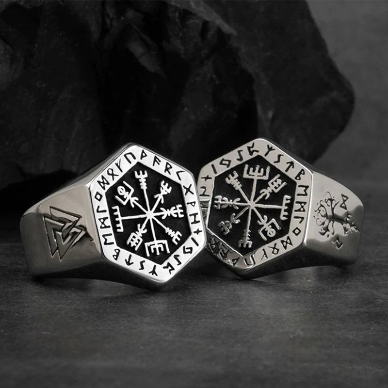 Vegvisir with Valknut Nordic Ring