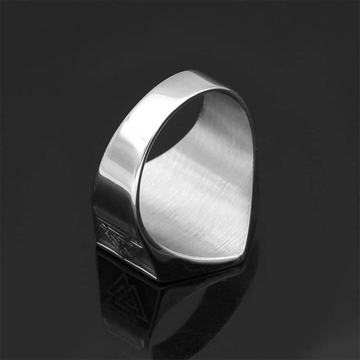 Valknut Compass Stainless Steel Viking Ring