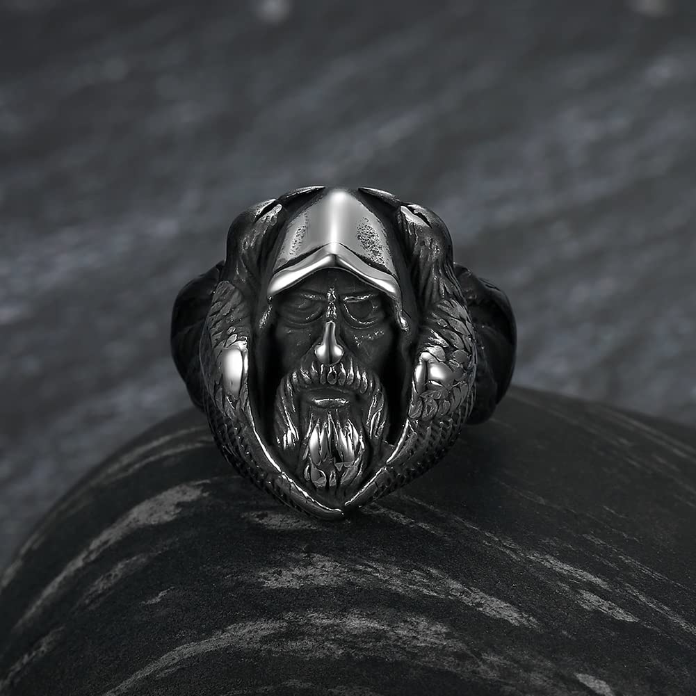 Mythology Odin Wolf Stainless Steel Viking Ring