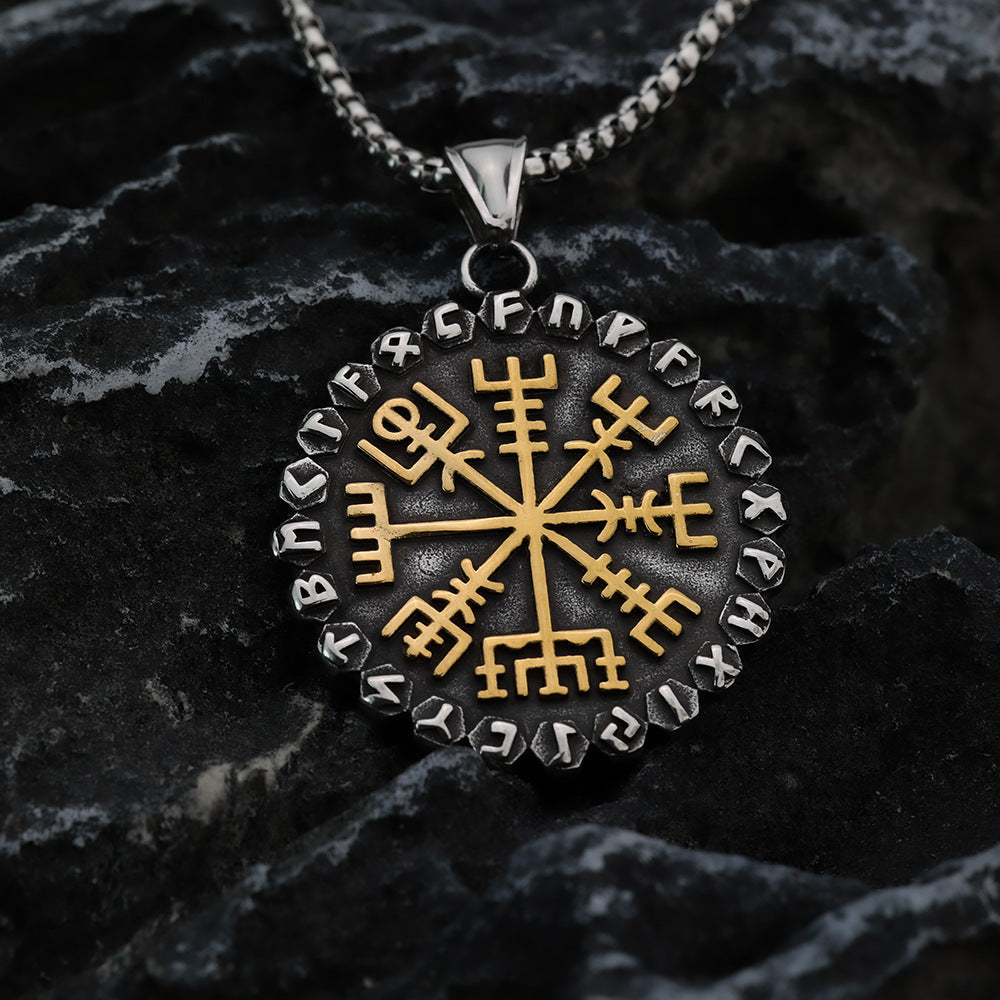 Classic Odin Viking Compass Rune Necklace