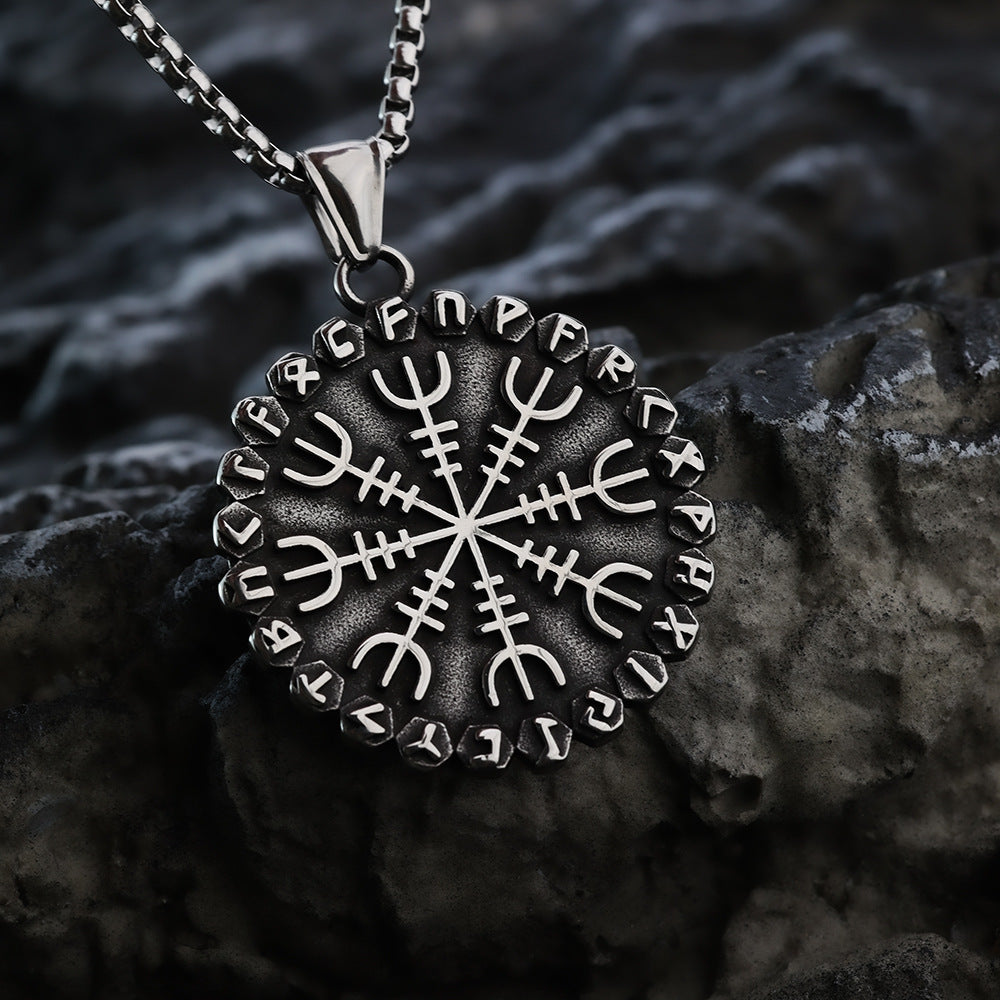 Classic Odin Viking Compass Rune Necklace