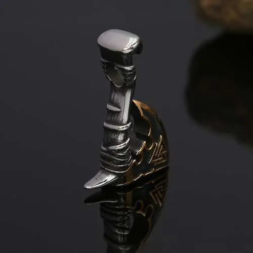 Viking Valknut Axe Necklace