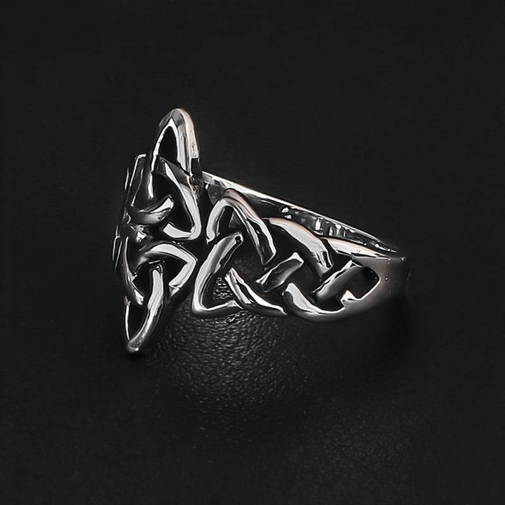 Celtic Knot Triple Horn Of Odin Ring