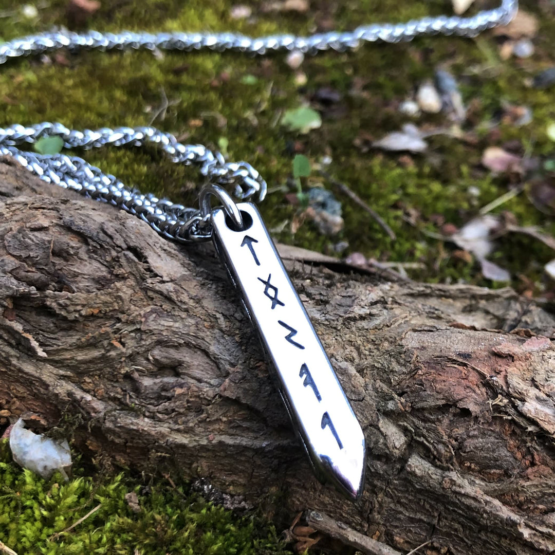 Three-dimensional Cone Type Rune Nordic Necklace
