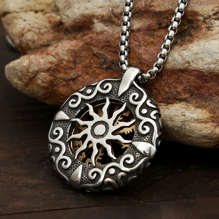 Nordic Rune Hollow Vegvisir Necklace