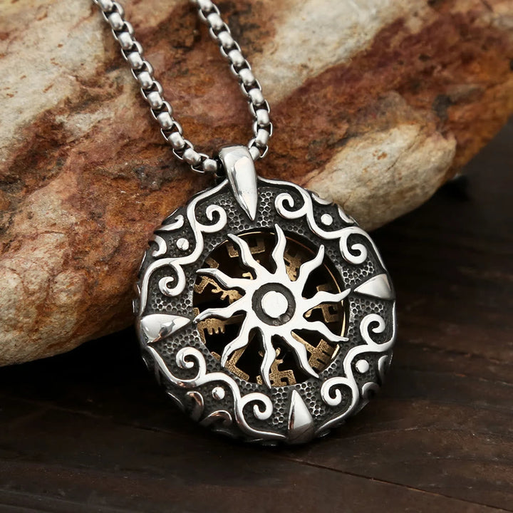 Nordic Rune Hollow Vegvisir Necklace