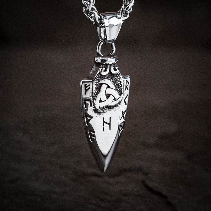 Spear Rune Triple Horn Of Odin Necklace