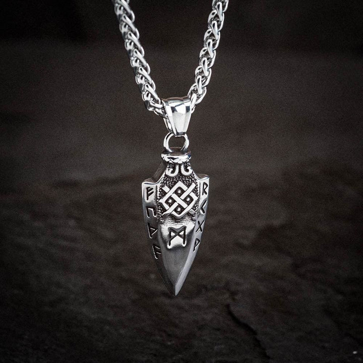 Spear Rune Triple Horn Of Odin Necklace