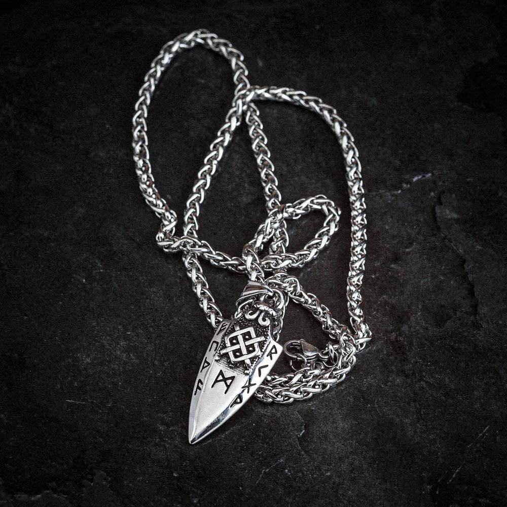Spear Rune Triple Horn Of Odin Necklace