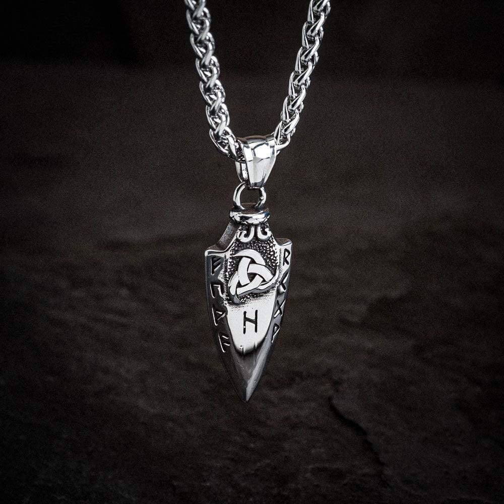 Spear Rune Triple Horn Of Odin Necklace