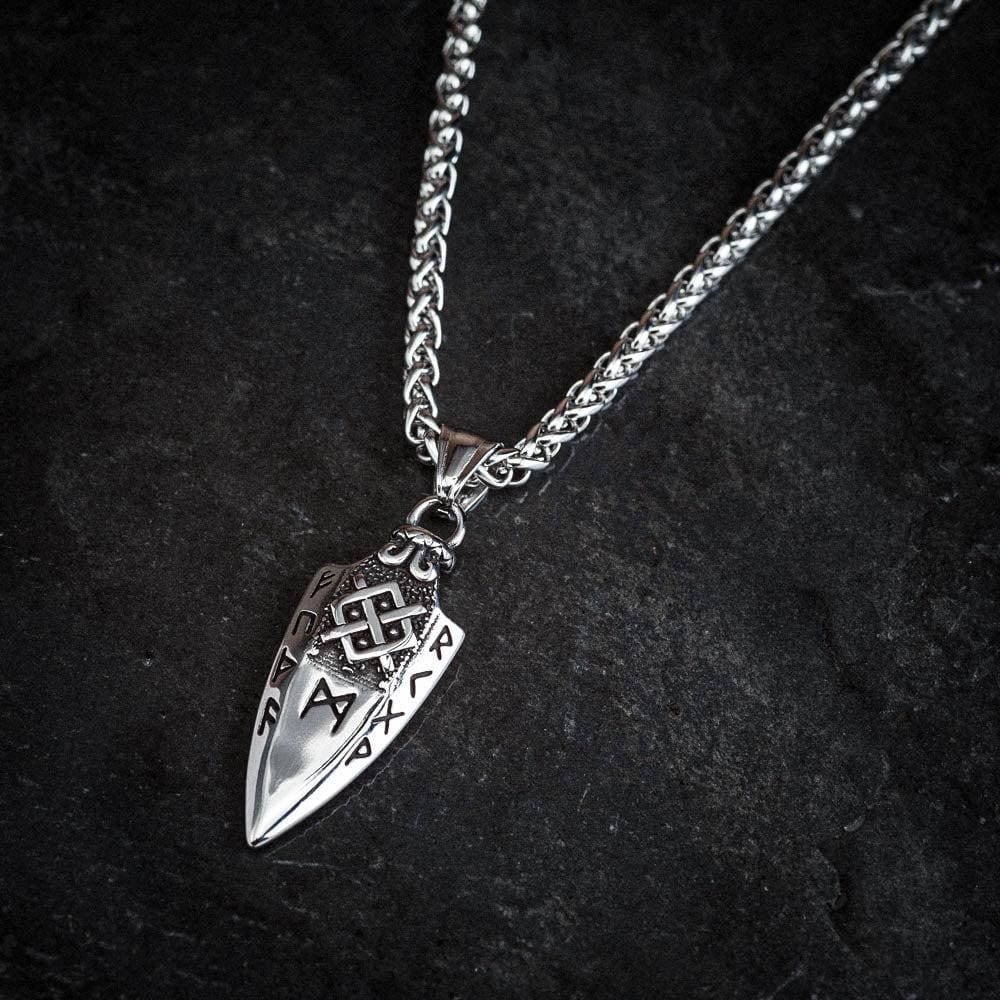 Spear Rune Triple Horn Of Odin Necklace