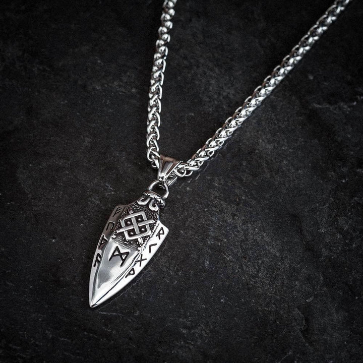 Spear Rune Triple Horn Of Odin Necklace