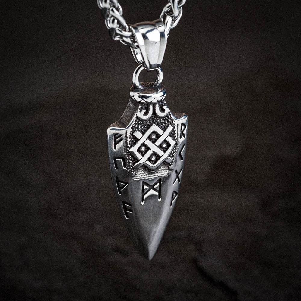 Spear Rune Triple Horn Of Odin Necklace