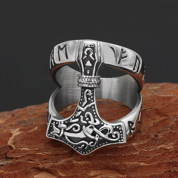 Bold Viking Open Mjolnir Hammer Ring