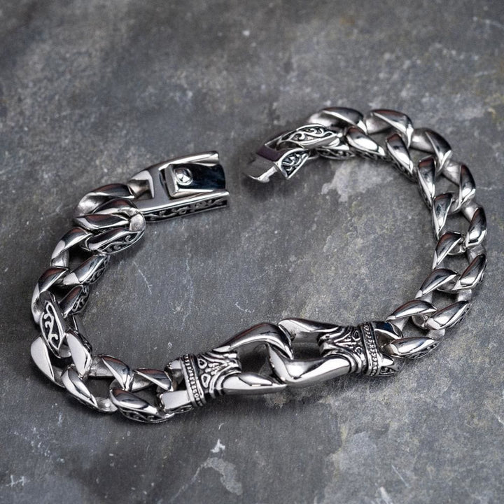 Retro Totem Celtic Knot Chunky Curb Link Bracelet