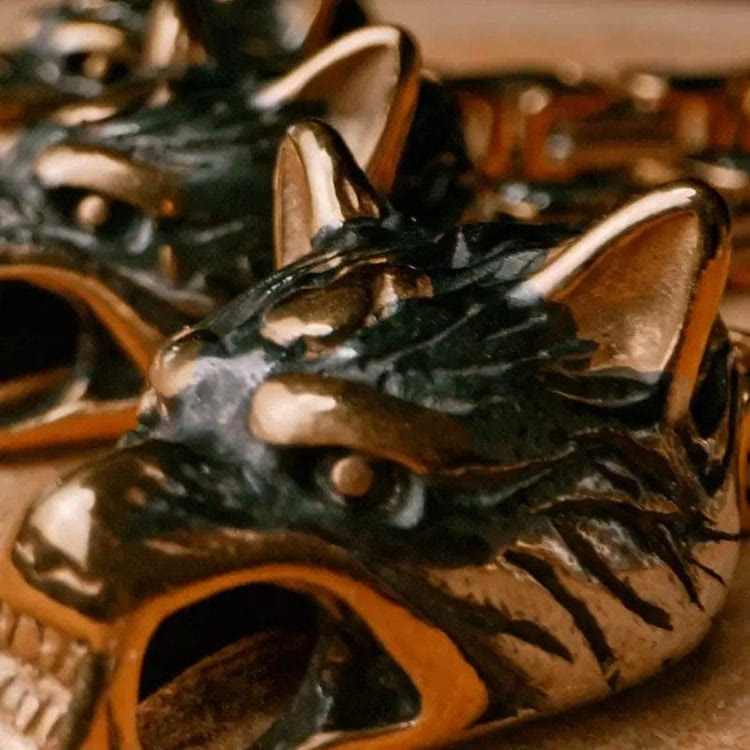 Nordic Geri And Freki Wolves Bracelet