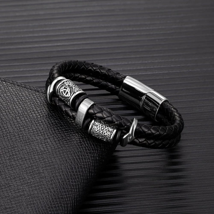 Celtic Knot And Viking Compass Stainless Steel Bracelet