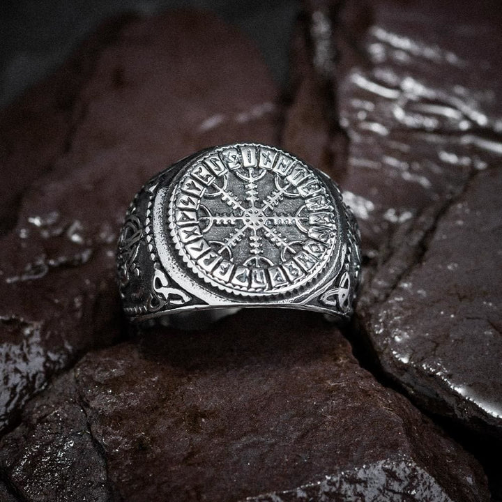 Helm Of Awe Rune And Triquetra Amulet Ring