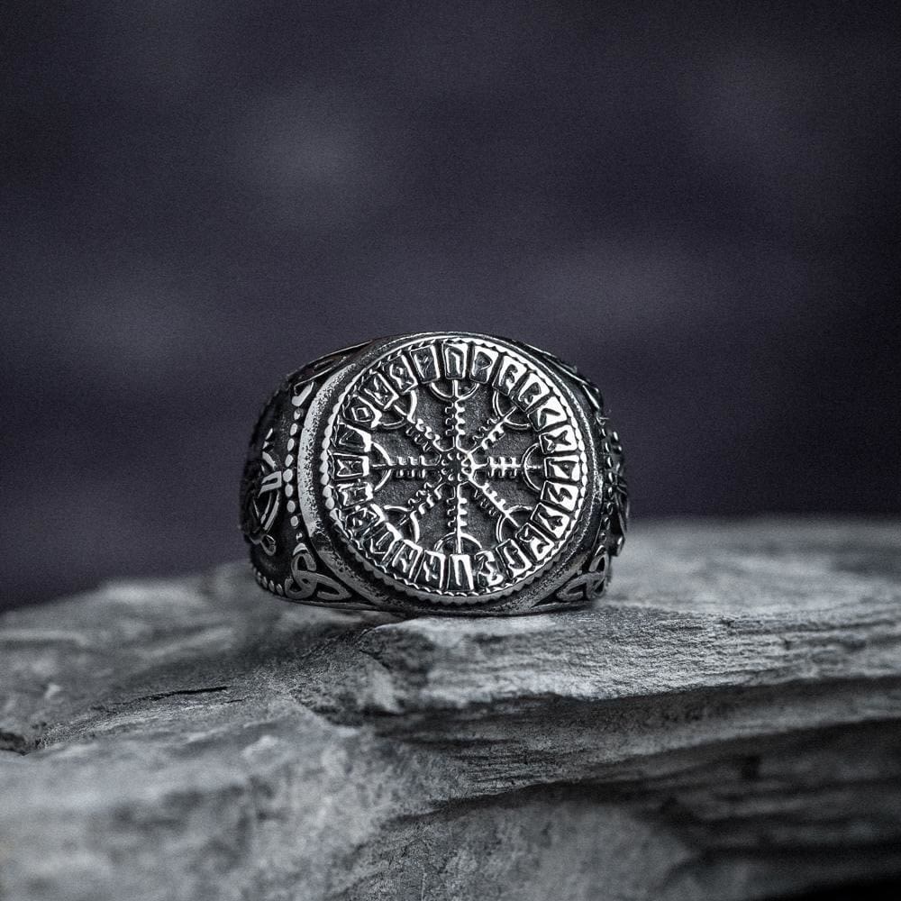Helm Of Awe Rune And Triquetra Amulet Ring