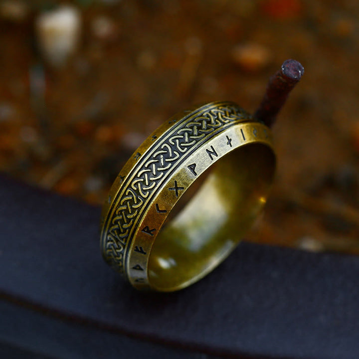 "War God" - Rune Norse Engraved Words Viking Ring