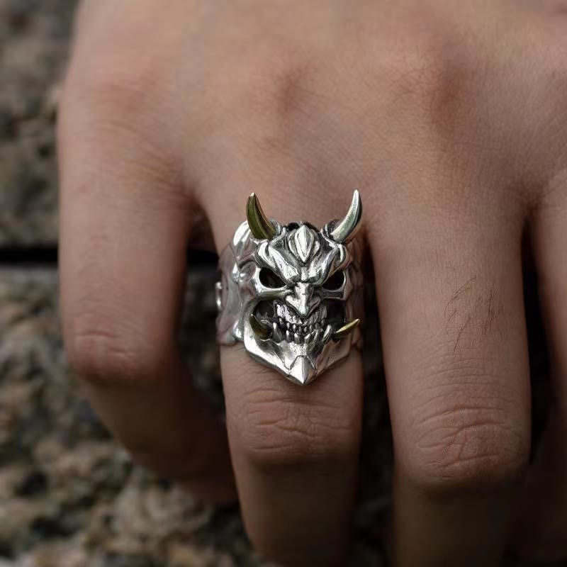 Demon Anger Gothic Biker Skeleton Ring