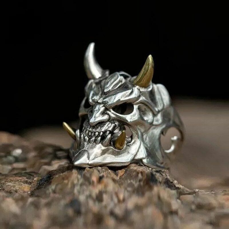 Demon Anger Gothic Biker Skeleton Ring