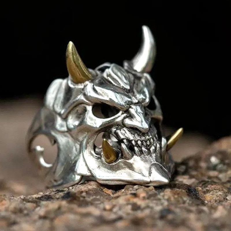 Demon Anger Gothic Biker Skeleton Ring