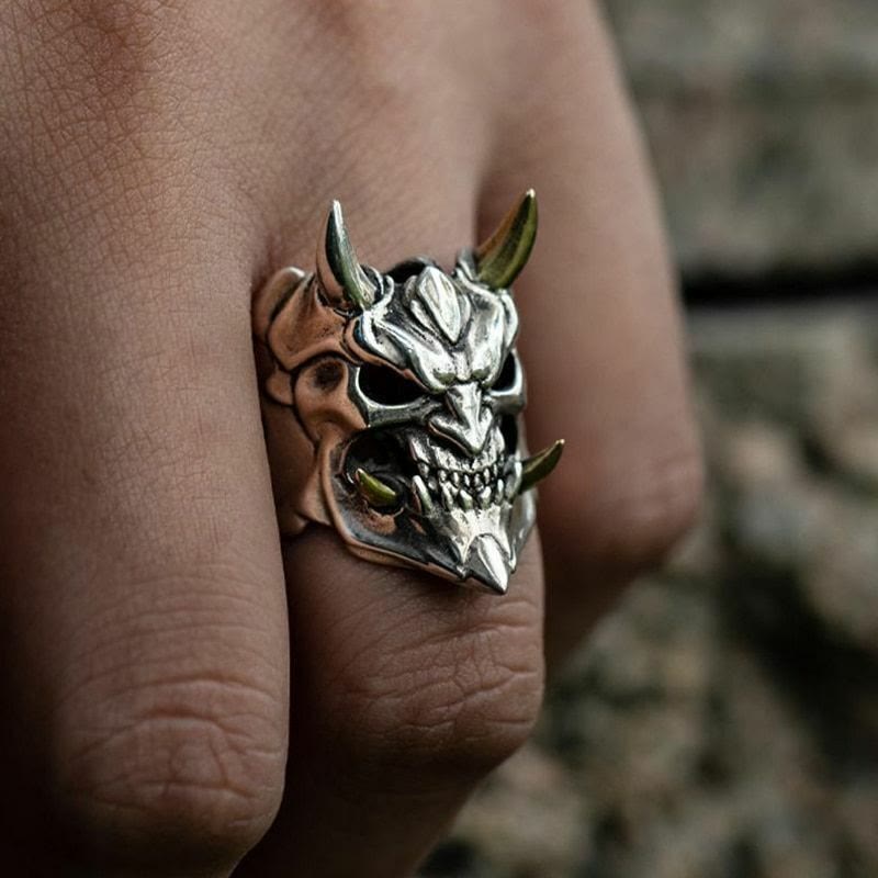 Demon Anger Gothic Biker Skeleton Ring