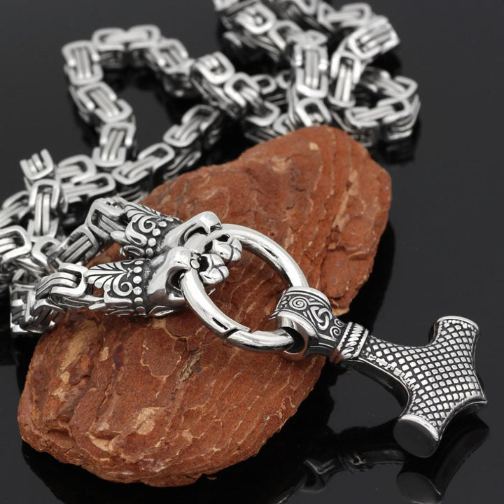 Fenrir Viking Thor's Hammer Necklace & Bracelet
